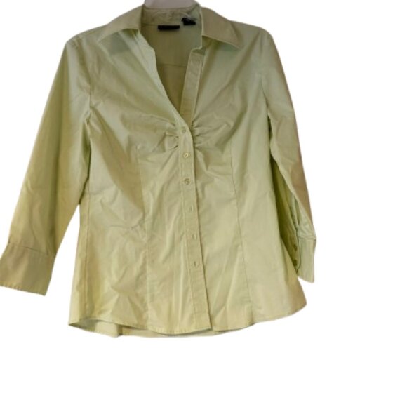 New York & Company - Lime Green Shirt & Separate Matching Cardigan/Argyle - M - Picture 8 of 10